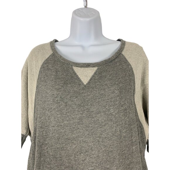 Calvin Klein Performance Womens Heather Gray & Beige Raglan Sleeve Top Medium - Picture 2 of 11